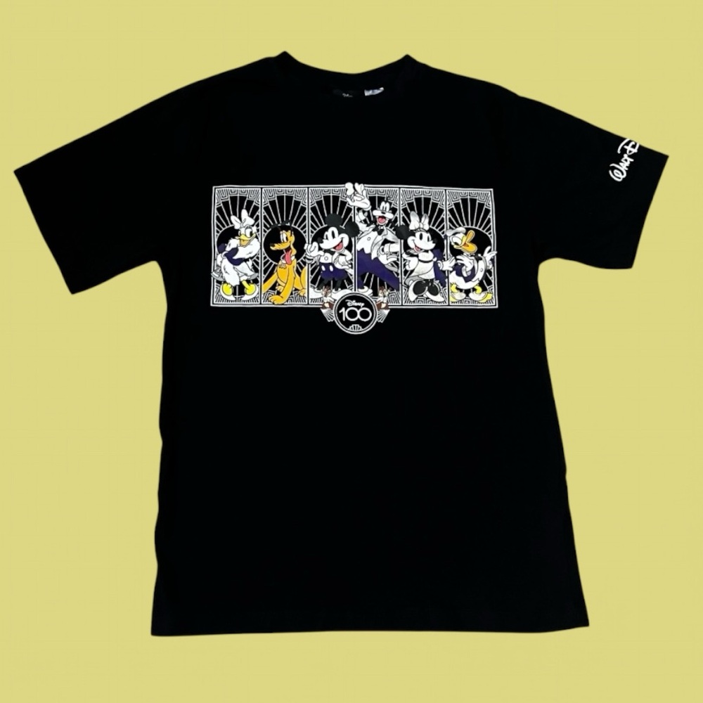 Walt Disney 100th Anniversary Mickey Mouse T-Shirt Adult Small Black Pre Owned
